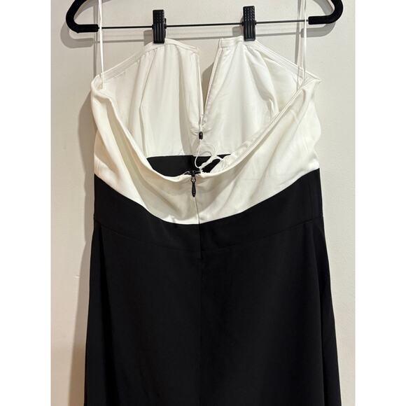 NWT Lovers and Friends Anais Colorblock Strapless Gown Black & White Women's L - Picture 9 of 12